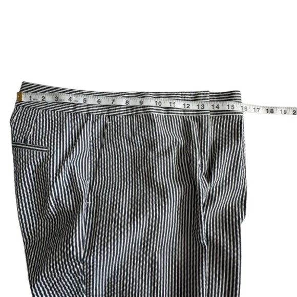 Ann Taylor Women's 4 White & Blue Strips Kate Fit Modern Boot Cut Cotton Pants - Picture 11 of 15
